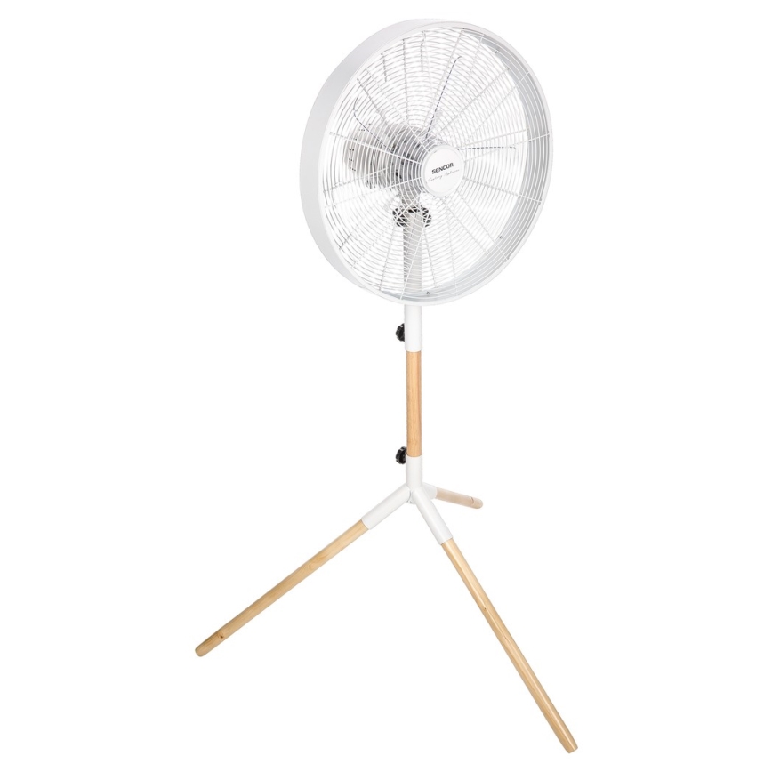 Sencor - Gulvventilator 50 W/230 V, Ø 40 cm, hvid/bøg