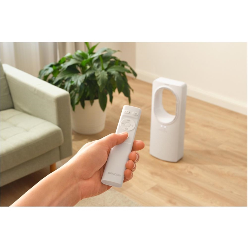 Sencor - Gulvventilator uden vinger 50W/230V hvid + fjernbetjening