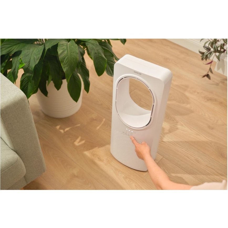 Sencor - Gulvventilator uden vinger 50W/230V hvid + fjernbetjening