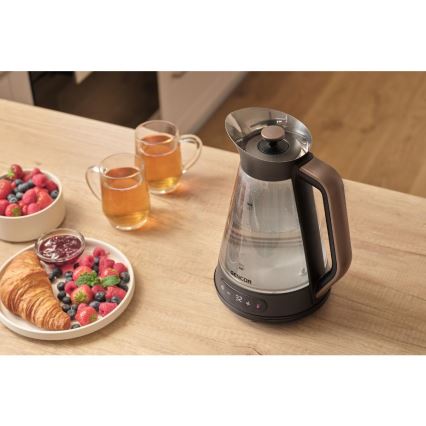Sencor - Hurtig elkedel med temperaturstyring 1,5 l 2150W/230V sort/rosaguld