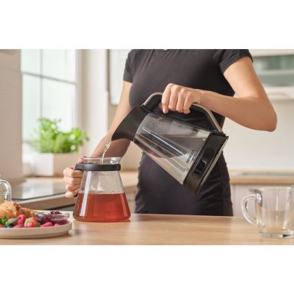Sencor - Hurtig elkedel med temperaturstyring 1,5 l 2150W/230V sort/rosaguld