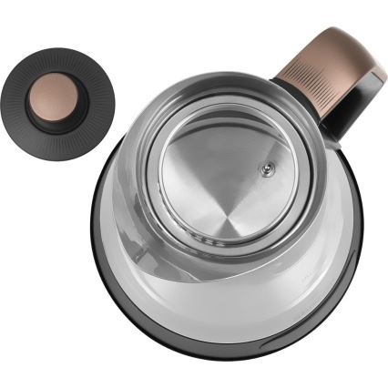 Sencor - Hurtig elkedel med temperaturstyring 1,5 l 2150W/230V sort/rosaguld