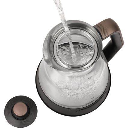 Sencor - Hurtig elkedel med temperaturstyring 1,5 l 2150W/230V sort/rosaguld