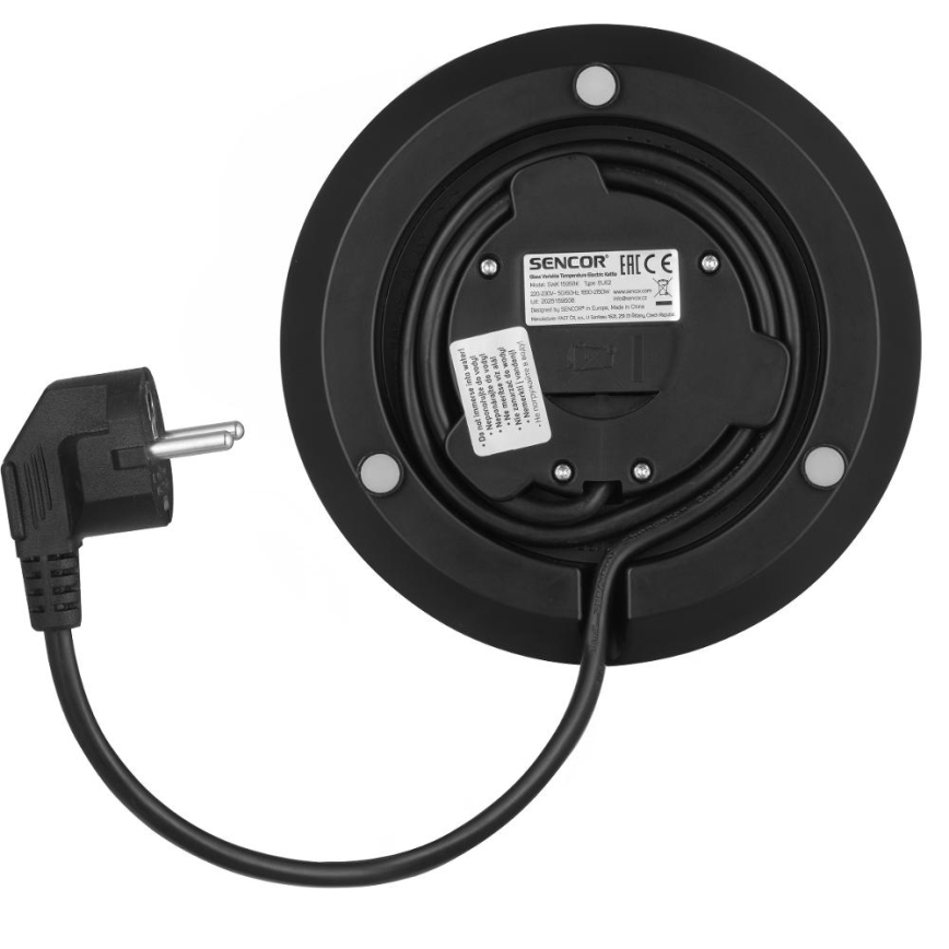 Sencor - Hurtig elkedel med temperaturstyring 1,5 l 2150W/230V sort/rosaguld