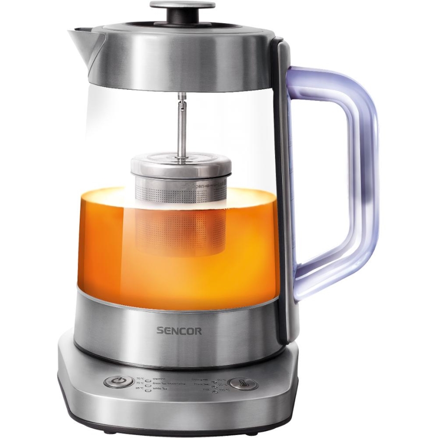 Sencor - Hurtigkogende elkedel med temperaturregulering 1,5 l, 1500 W/230 V, rustfrit stål