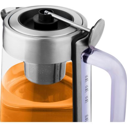 Sencor - Hurtigkogende elkedel med temperaturregulering 1,5 l, 1500 W/230 V, rustfrit stål