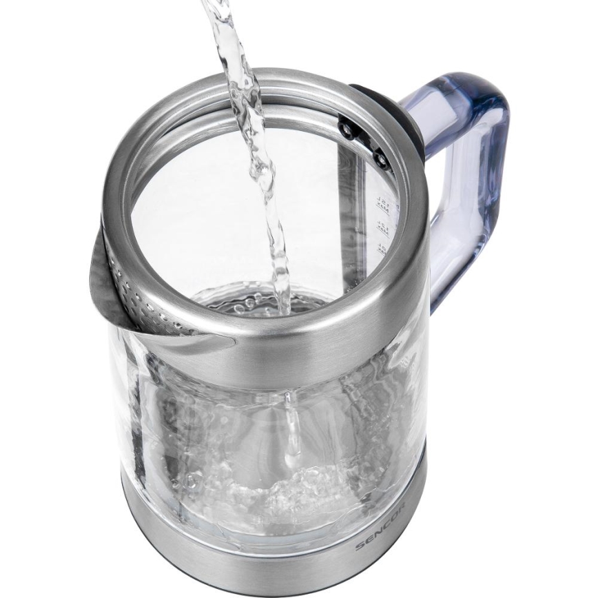 Sencor - Hurtigkogende elkedel med temperaturregulering 1,5 l, 1500 W/230 V, rustfrit stål