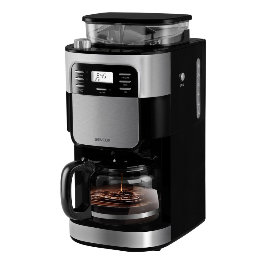 Sencor - Kaffemaskine 1,5 l med LCD-display 900W/230V