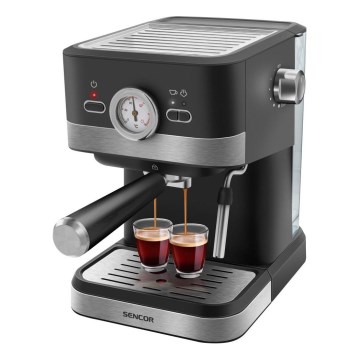 Sencor - Kaffemaskine espresso 1050W/230V sort/mat krom