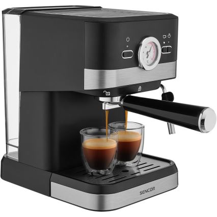 Sencor - Kaffemaskine espresso 1050W/230V sort/mat krom