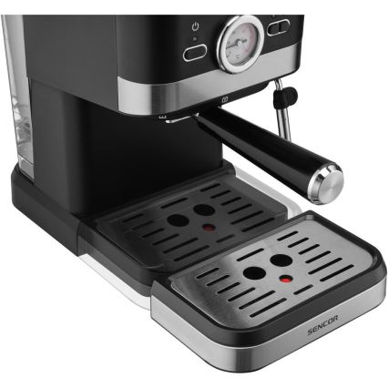 Sencor - Kaffemaskine espresso 1050W/230V sort/mat krom