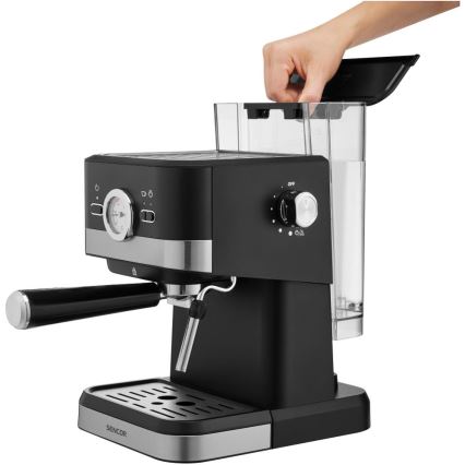 Sencor - Kaffemaskine espresso 1050W/230V sort/mat krom
