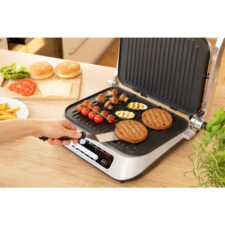 Sencor - Kontaktgrill 2100W/230V mat krom
