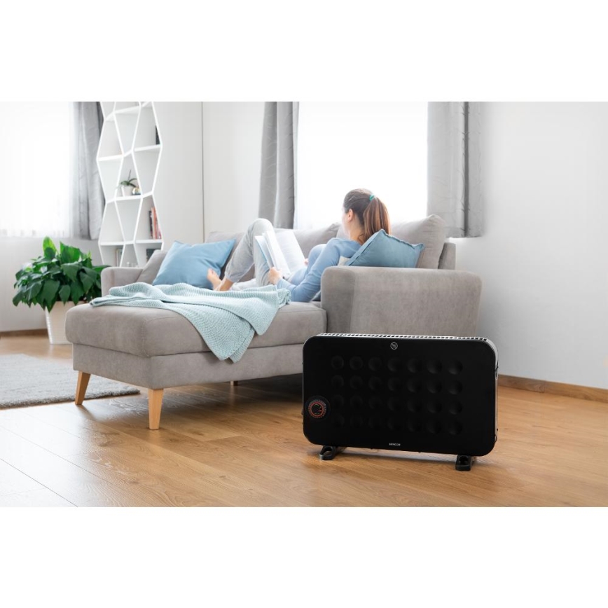 Sencor - Konvektionsradiator 750/1250/2000W/230V termostat IP24 sort