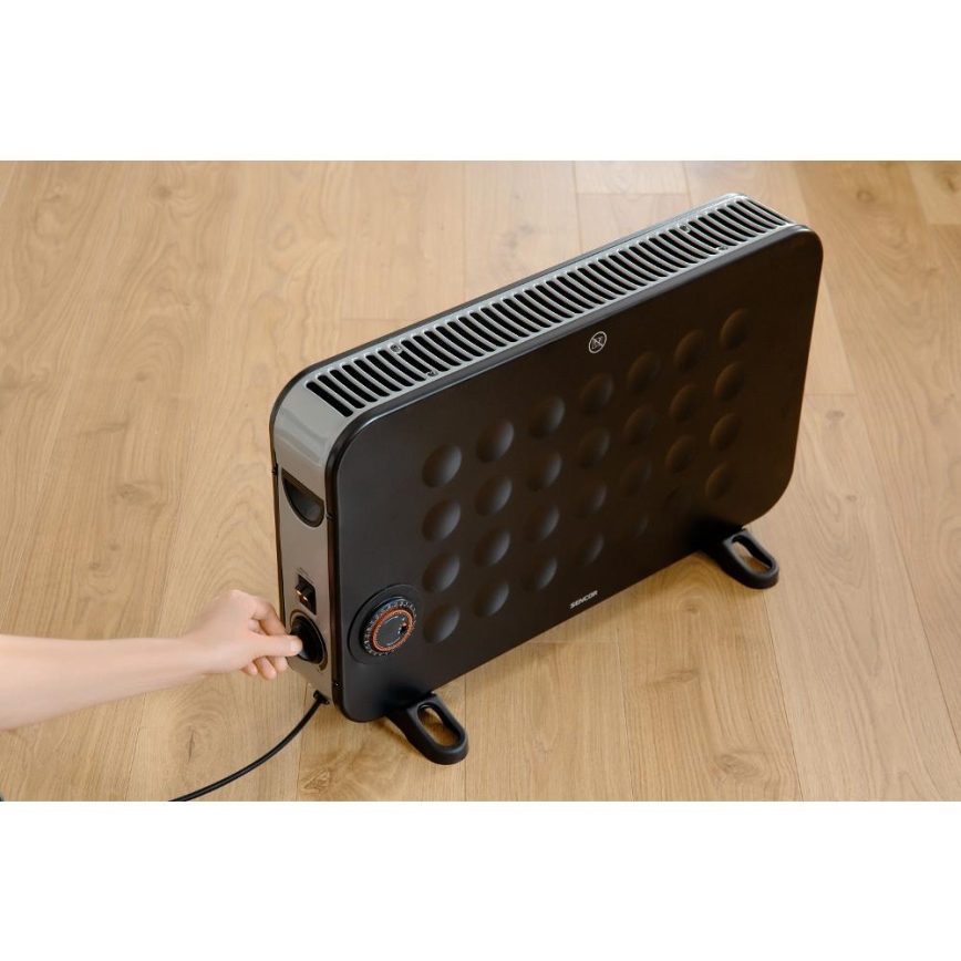 Sencor - Konvektionsradiator 750/1250/2000W/230V termostat IP24 sort