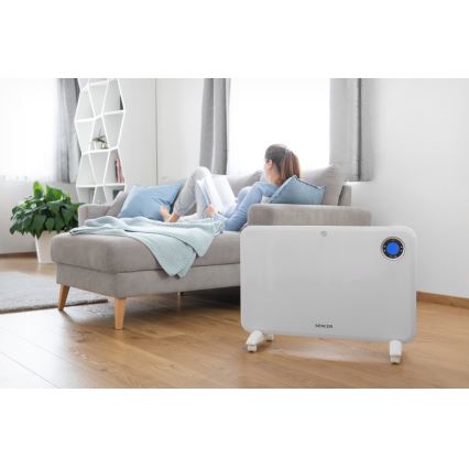 Sencor - Konvektionsradiator med LCD-display og termostat 750W/1500W/230V IP24