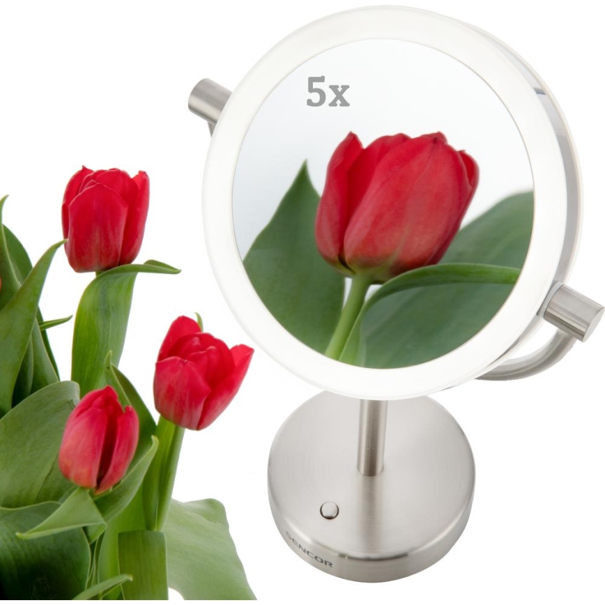 Sencor - Kosmetikspejl med LED lys LED/5W/230V rustfri