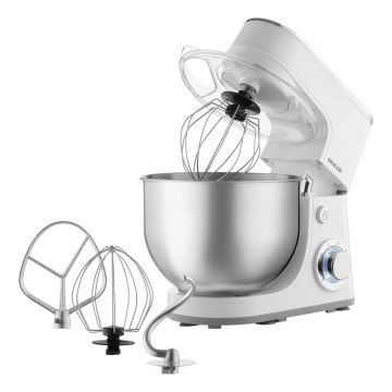 Sencor - Køkkenmaskine med skål i rustfrit stål 1300 W/230 V hvid