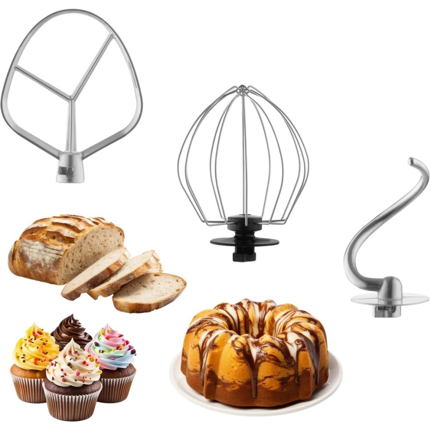 Sencor - Køkkenmaskine med skål i rustfrit stål 1300W/230V blå