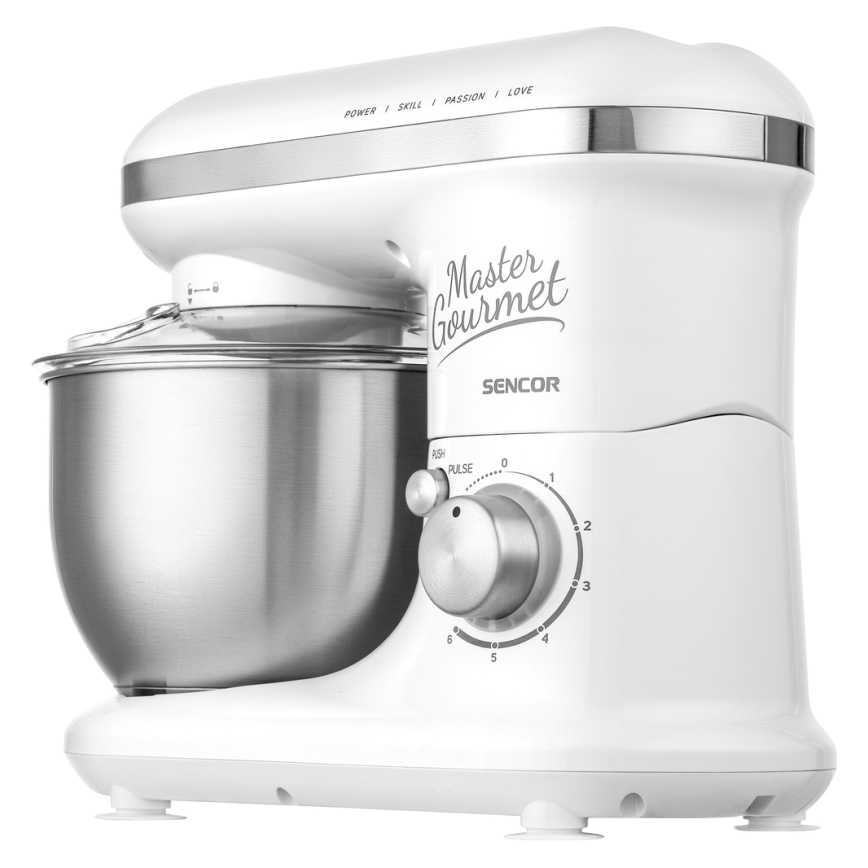 Sencor - Køkkenmaskine med skål i rustfrit stål 600W/230V