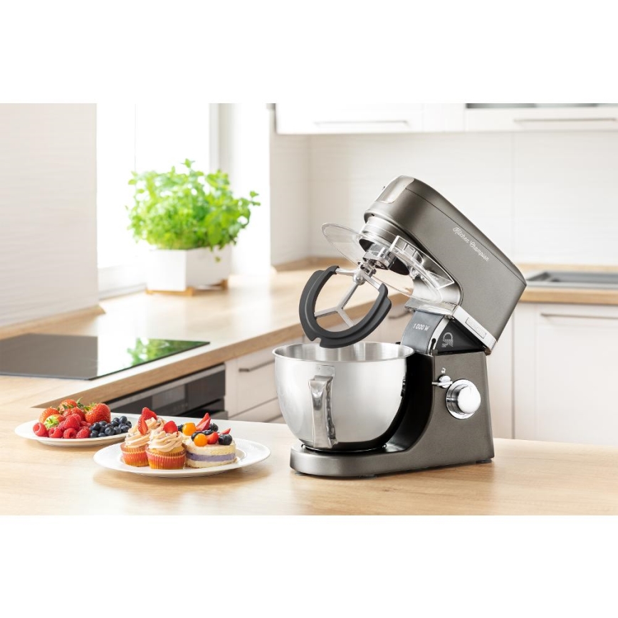 Sencor - Køkkenrobot m. skål i rustfrit stål 1000W/230V grå