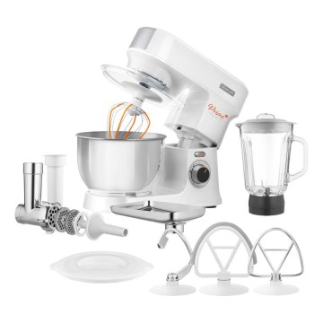 Sencor - Køkkenrobot m. skål i rustfrit stål 1000W/230V hvid