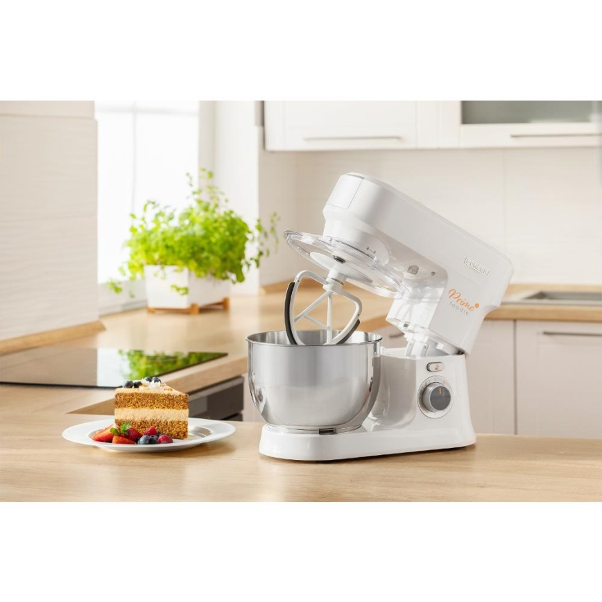 Sencor - Køkkenrobot m. skål i rustfrit stål 1000W/230V hvid