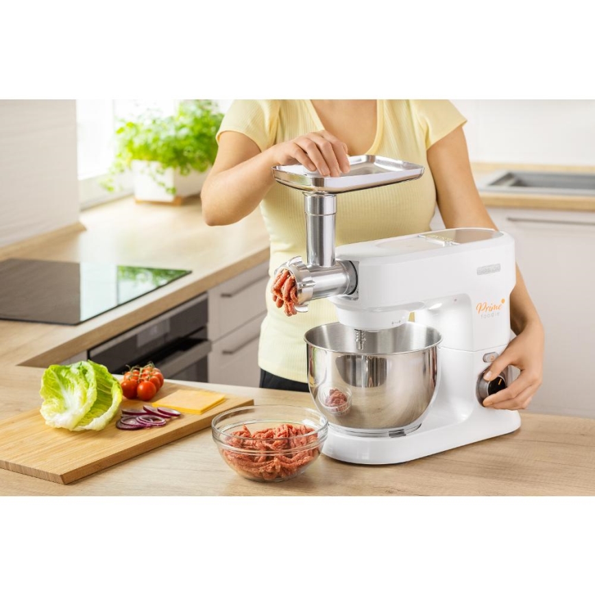 Sencor - Køkkenrobot m. skål i rustfrit stål 1000W/230V hvid