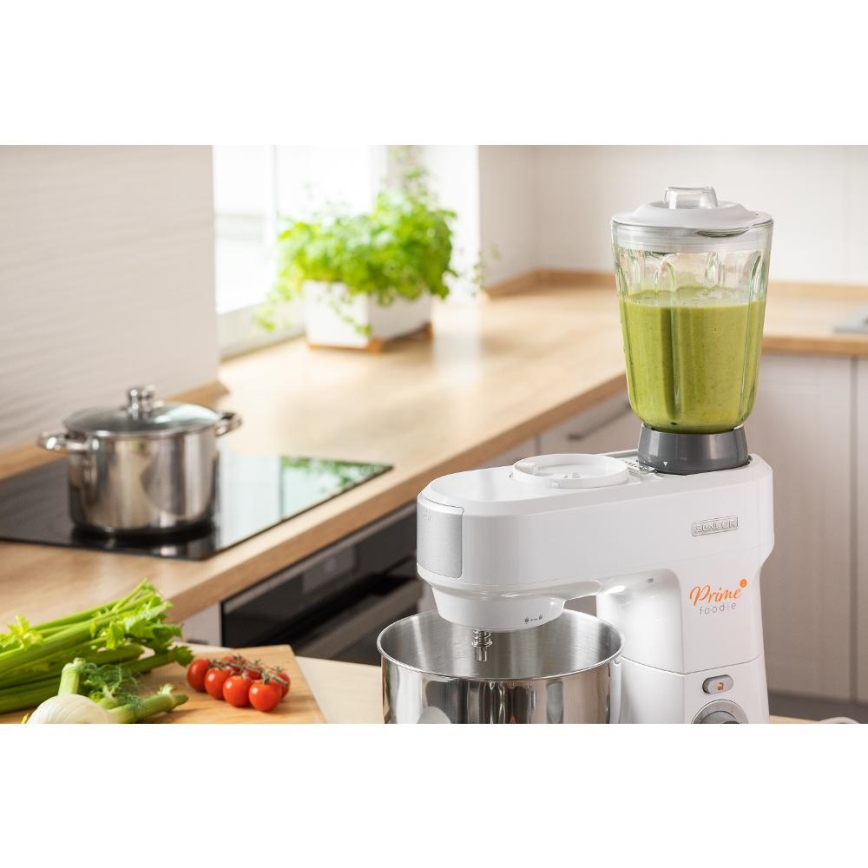 Sencor - Køkkenrobot m. skål i rustfrit stål 1000W/230V hvid