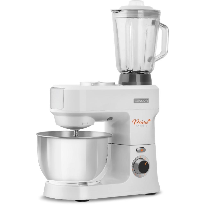 Sencor - Køkkenrobot m. skål i rustfrit stål 1000W/230V hvid