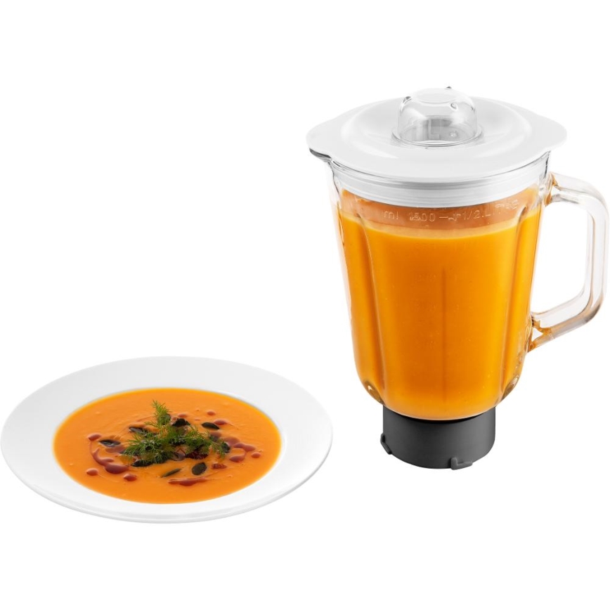 Sencor - Køkkenrobot m. skål i rustfrit stål 1000W/230V hvid