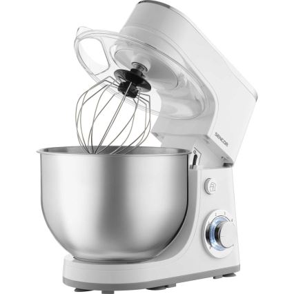 Sencor - Køkkenrobot m. skål i rustfrit stål 1300W/230V hvid