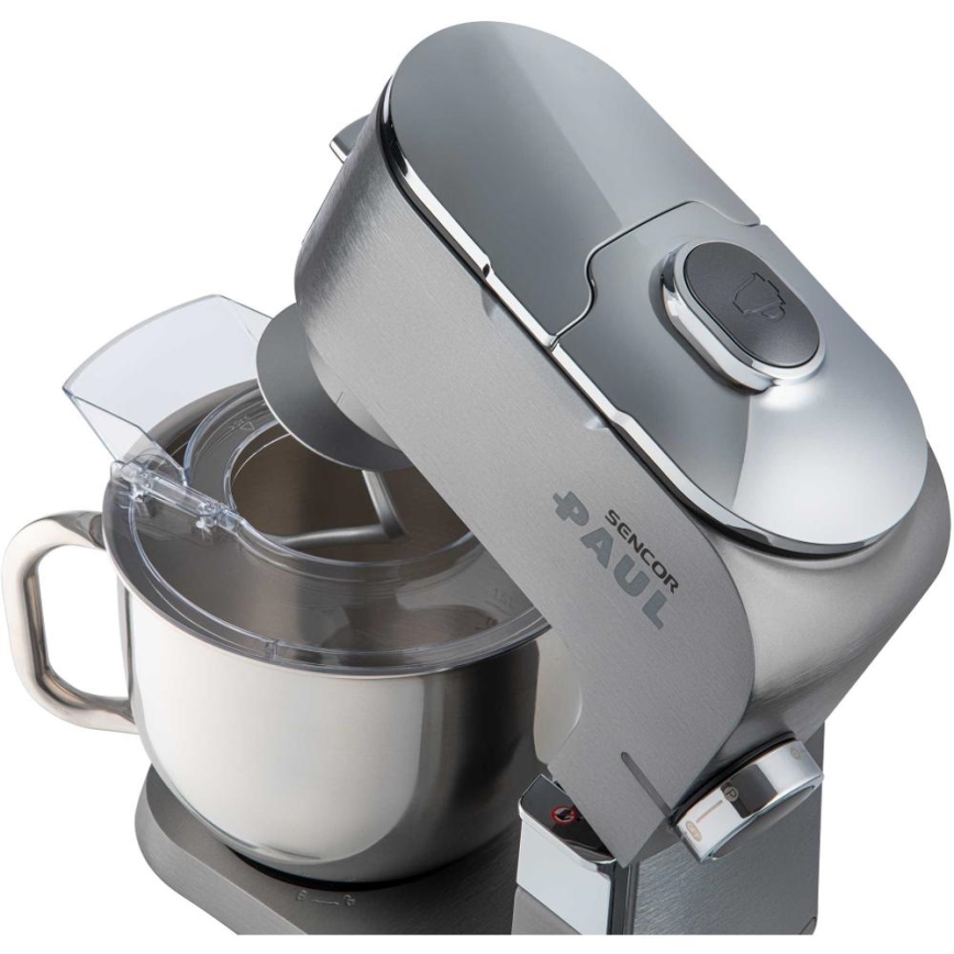 Sencor - Køkkenrobot m. skål i rustfrit stål 1700W/230V mat krom