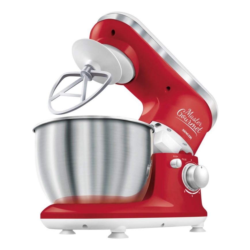 Sencor - Køkkenrobot med skål i rustfrit stål 600W/230V rød