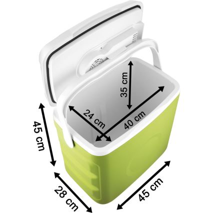 Sencor - Køleboks 30 l 55W/5V/12V/230V grøn/hvid