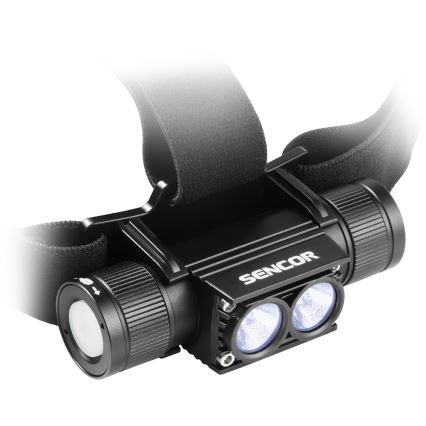 Sencor - LED Genopladelig pandelampe aluminium LED/5W/2600 mAh IP65