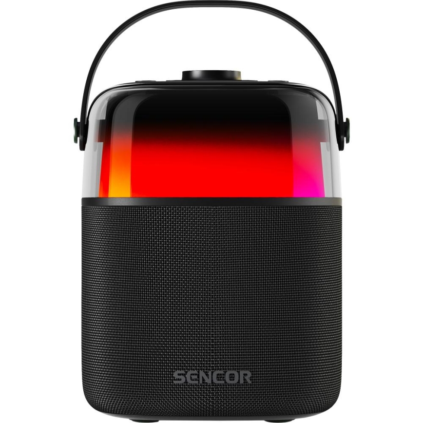 Sencor - LED højtaler med trådløse mikrofoner og RGB-farver35W 8000 mAh + 2x 1800 mAh IPX5 sort