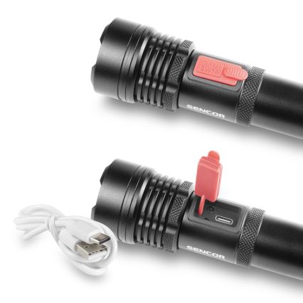 Sencor - LED lommelygte genopladelig LED/5W/2200 mAh IP44 aluminium
