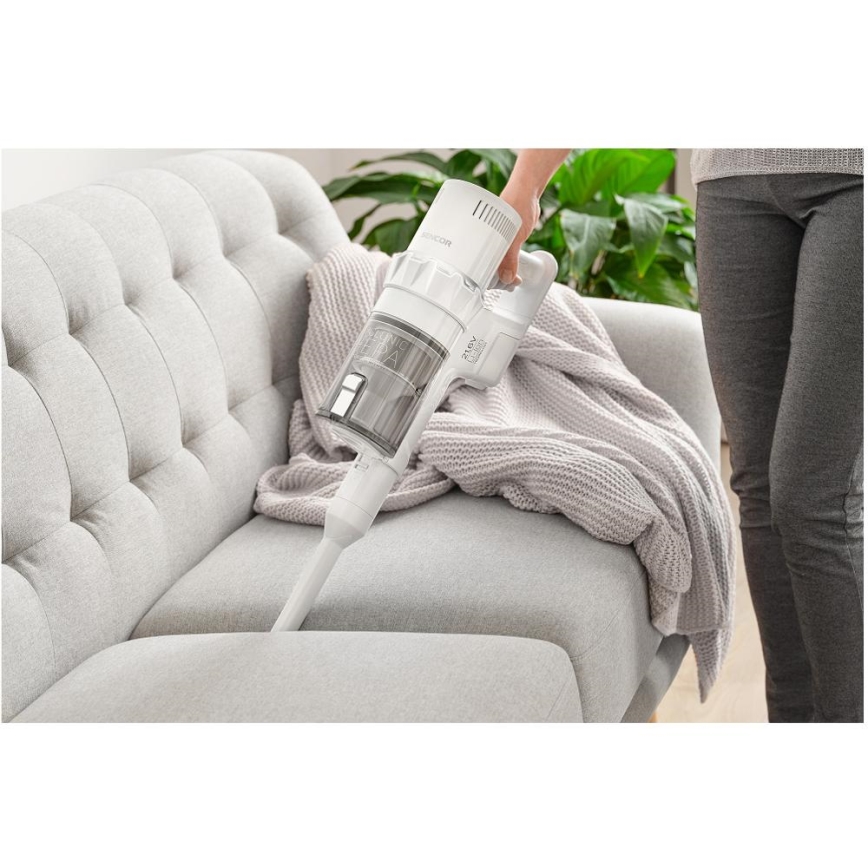 Sencor - Ledningsfri oprejst støvsuger 2-i-1 250W/2200 mAh hvid