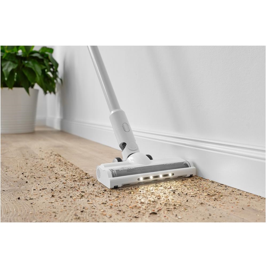 Sencor - Ledningsfri oprejst støvsuger 2-i-1 250W/2200 mAh hvid