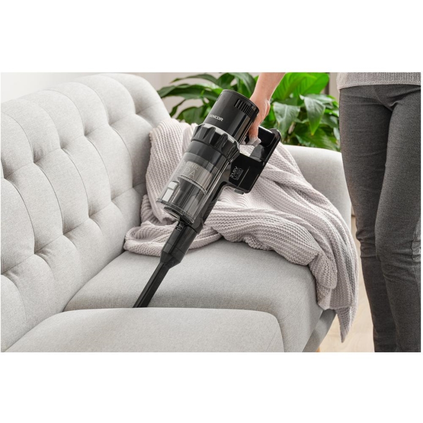 Sencor - Ledningsfri oprejst støvsuger 2-i-1 250W/2200 mAh sort