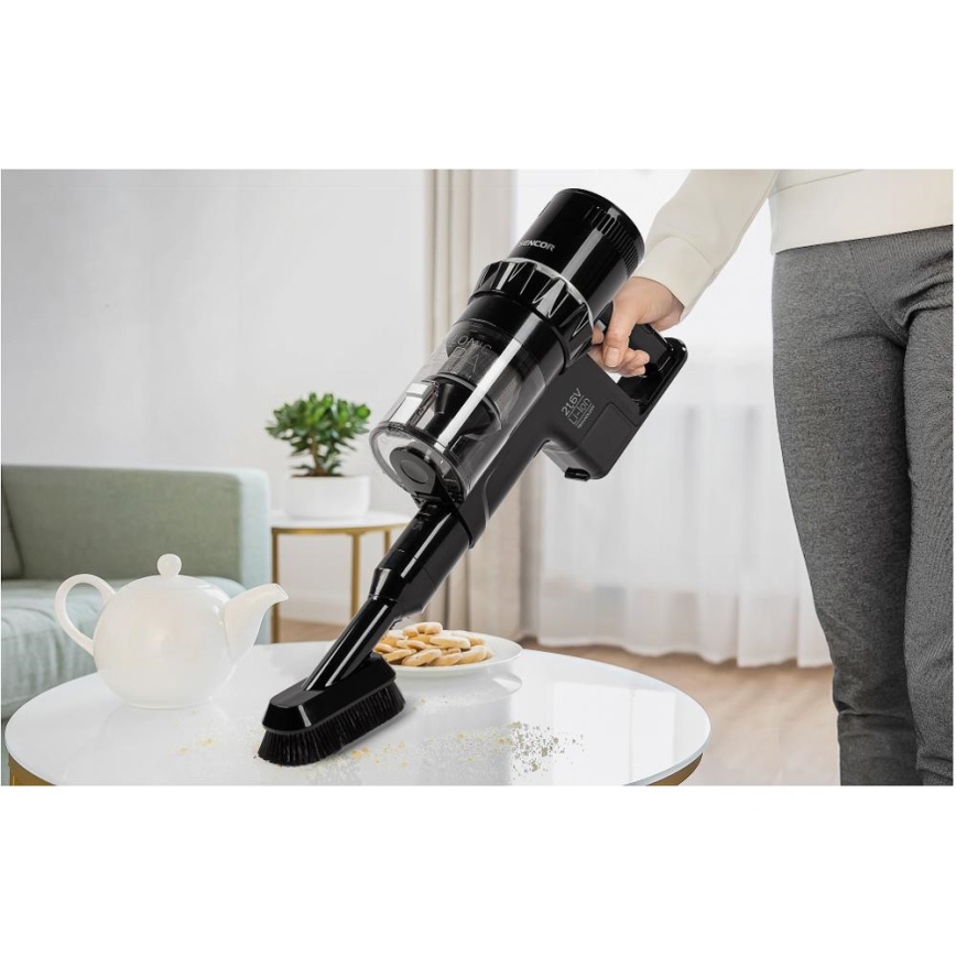Sencor - Ledningsfri oprejst støvsuger 2-i-1 250W/2200 mAh sort
