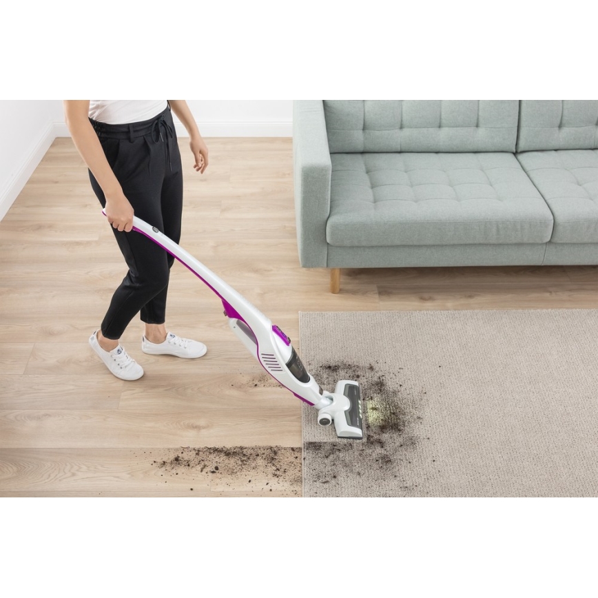 Sencor - Ledningsfri støvsuger med drejebørste 2-i-1 110W/14,8V 2200 mAh hvid