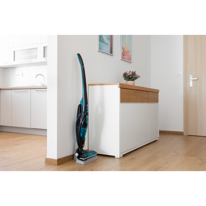 Sencor - Ledningsfri støvsuger med drejebørste 2-i-1 80W/14,4V 2200 mAh sort/blå