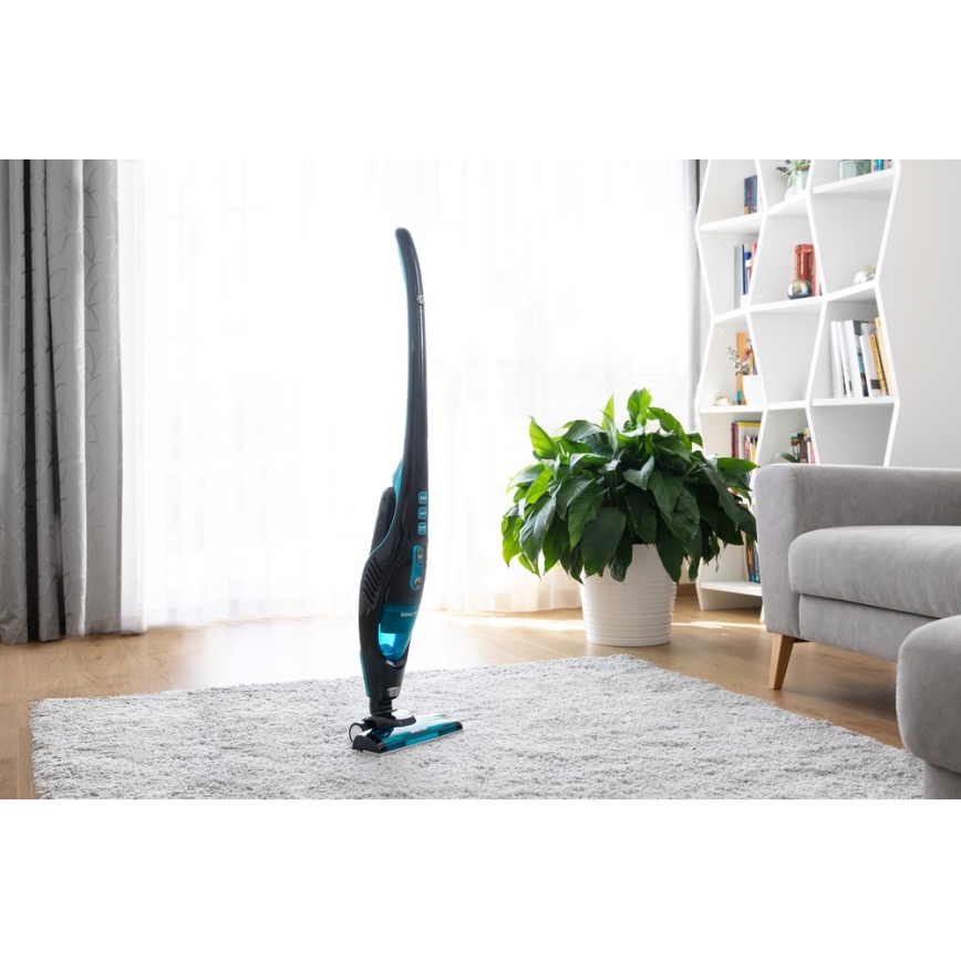 Sencor - Ledningsfri støvsuger med drejebørste 2-i-1 80W/14,4V 2200 mAh sort/blå