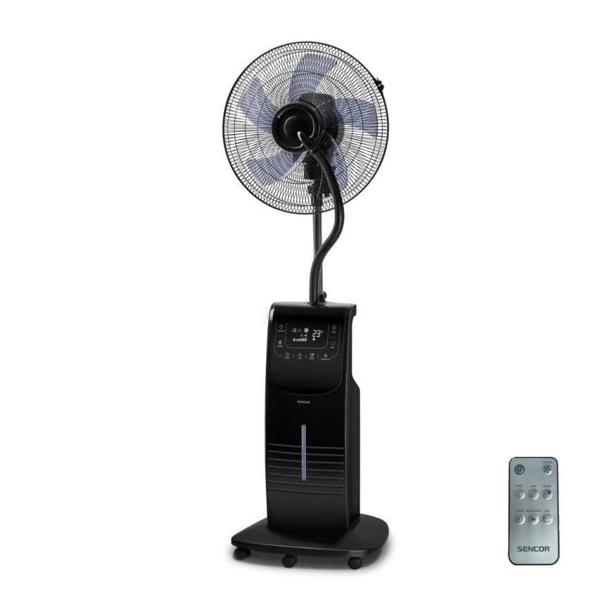 Sencor - Luftkøler med vandspray 90W/230V sort + fjernbetjening