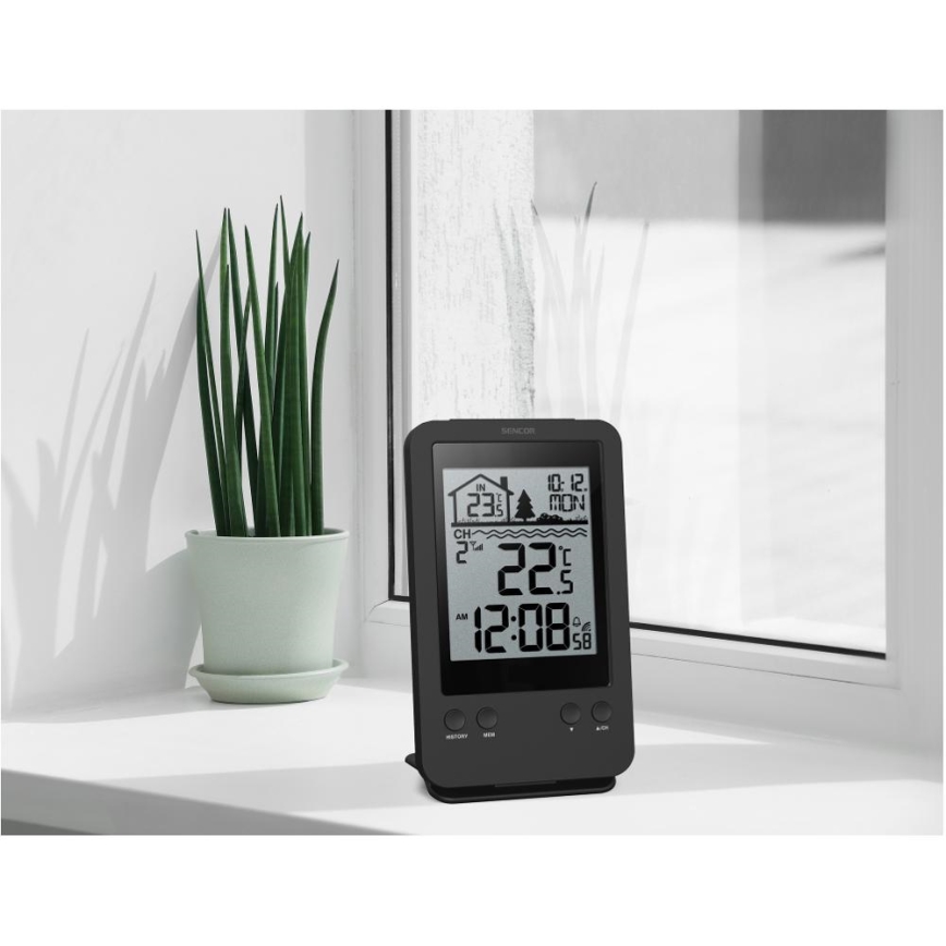 Sencor - Målerstation med trådløs flydende poolsensor 2xAA + 2xAA IPX7