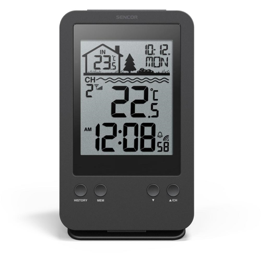 Sencor - Målerstation med trådløs flydende poolsensor 2xAA + 2xAA IPX7