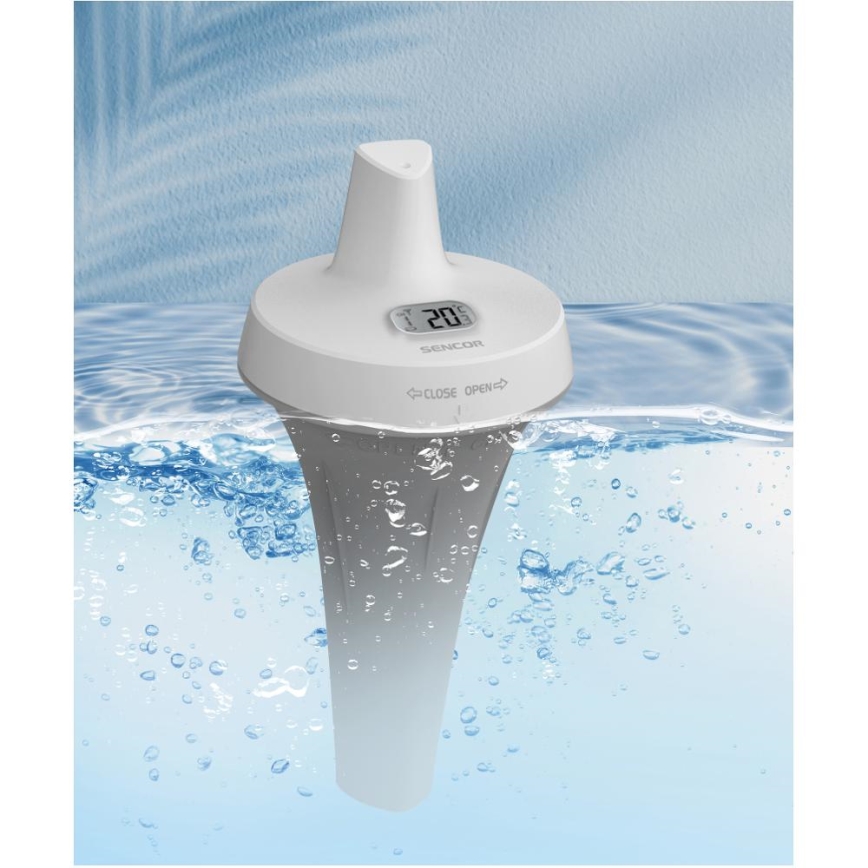Sencor - Målestation med trådløs flydesensor til pool 2xAA + 2xAA IPX7