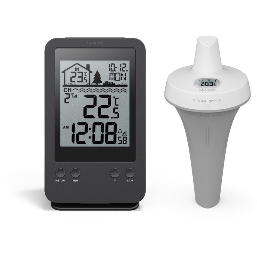 Sencor - Målestation med trådløs flydesensor til pool 2xAA + 2xAA IPX7